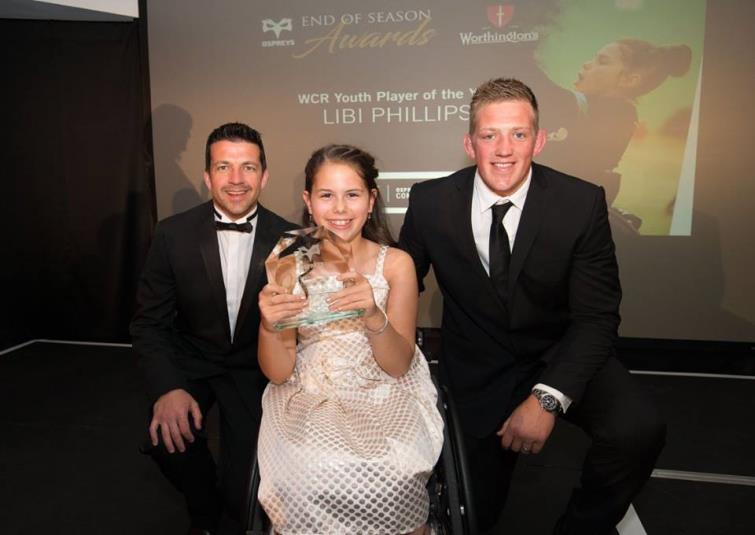 Libi has won the Ospreys Youth Wheelchair Rugby Player of the Year award